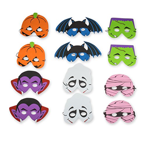Halloween Party Costume Masks Bulk Pack 2 Dozen 24 Assorted Spooky and ...