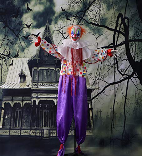 Haunted Hill Farm HHCLOWN-1FLA Life-Size Animated Scary Talking Clown ...